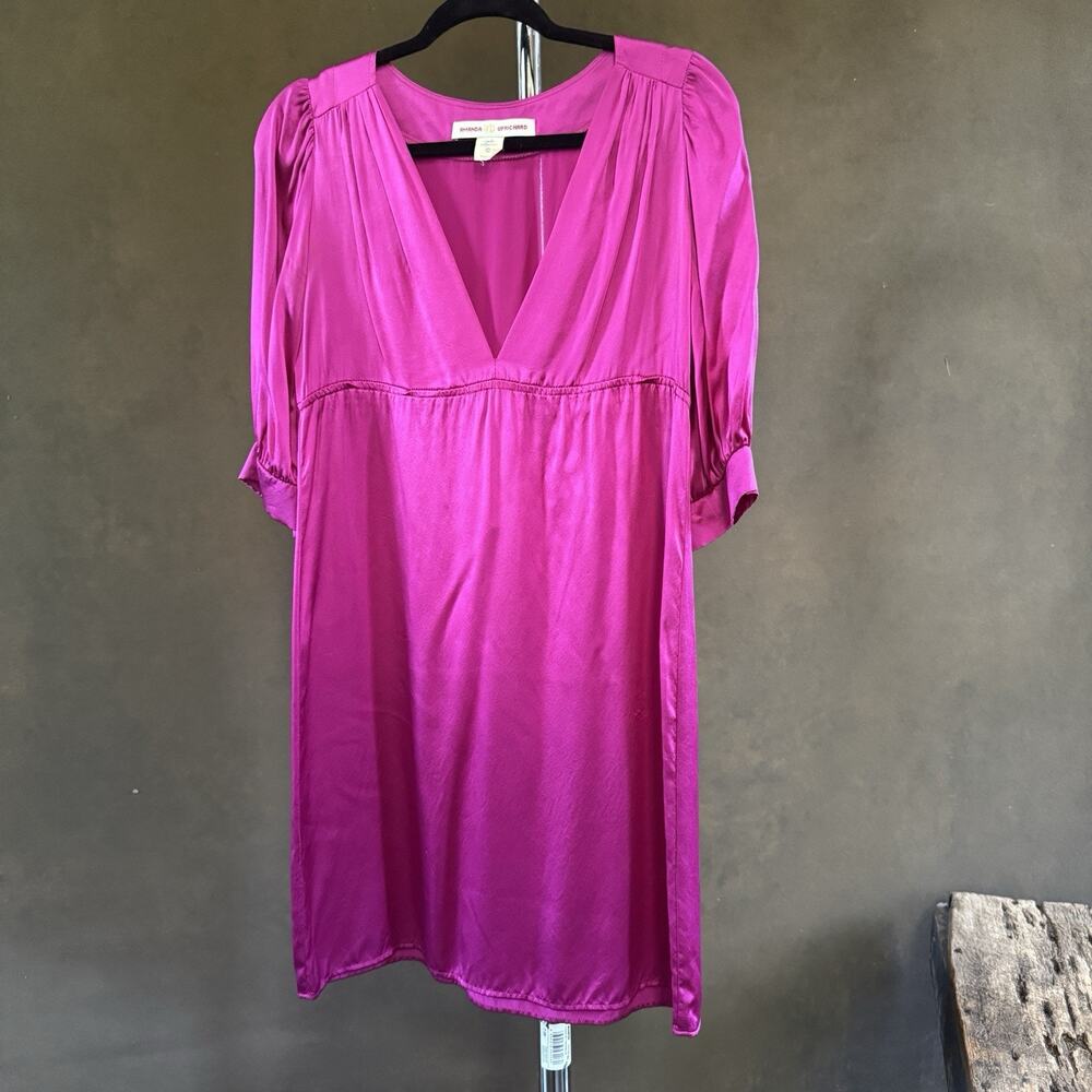Amanda Uprichard Size Small 100% Silk Fuchsia Empire Waist Dress - Picture 8 of 8